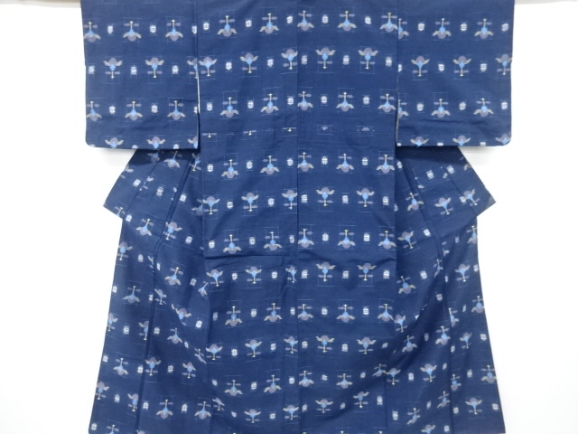 JAPANESE KIMONO / TSUMUGI / WOVEN IGETA KASURI PATTERN